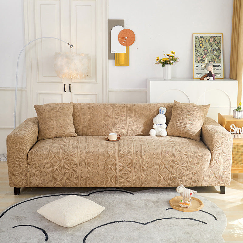 Copertura per divano Bohemien in jacquard elasticizzato, completa e antiscivolo, con fodera per cuscino.
