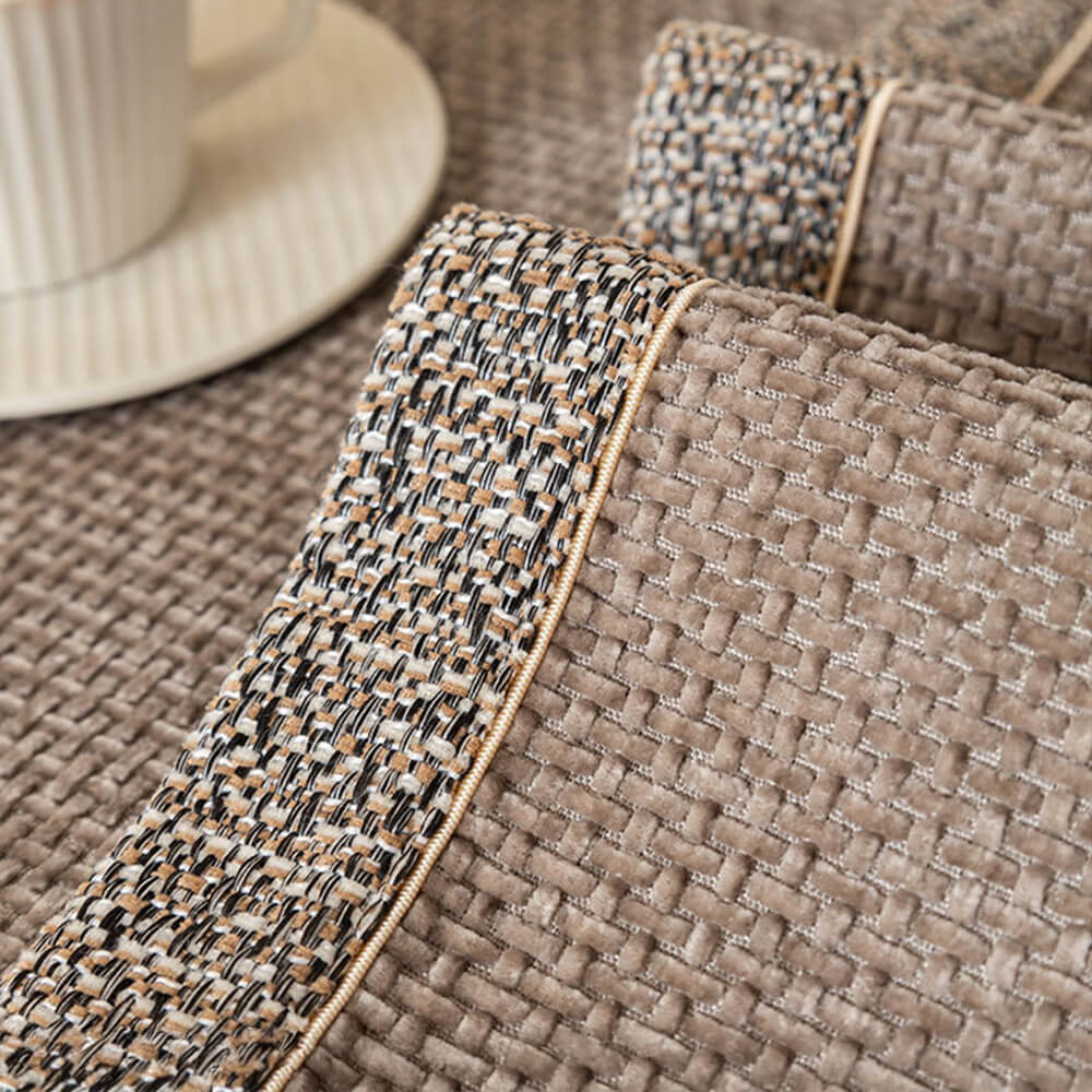 Copridivano Antiscivolo in Chenille Tweed Moderno per Tutte le Stagioni