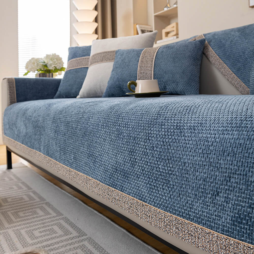 Copridivano Antiscivolo in Chenille Tweed Moderno per Tutte le Stagioni