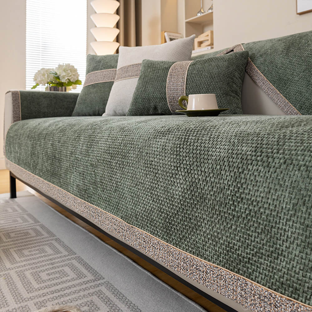 Copridivano Antiscivolo in Chenille Tweed Moderno per Tutte le Stagioni