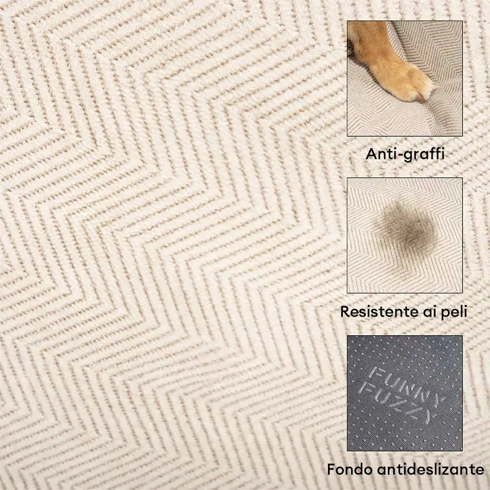 Letto ortopedico per cani in chenille a quattro stagioni, a doppio strato, con spugna rimovibile e cuscino