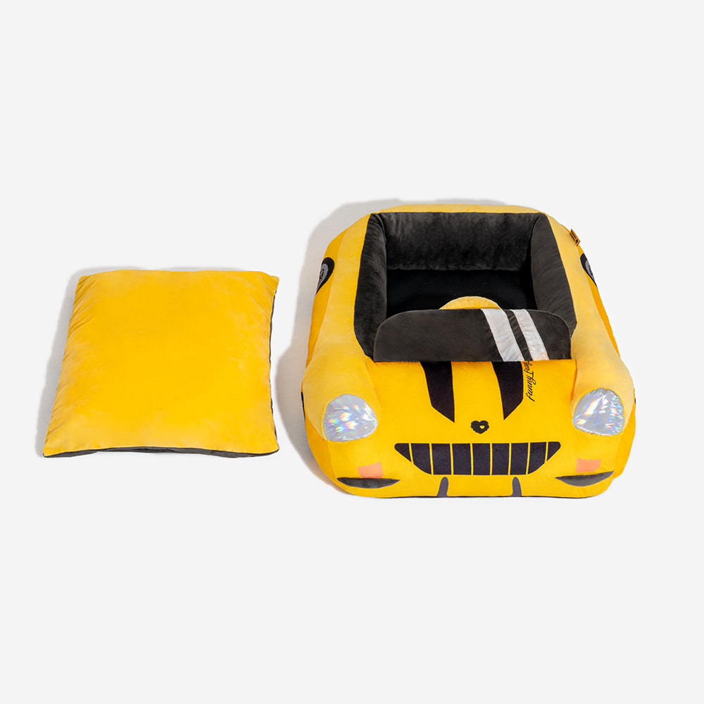 Letto per animali in peluche a forma di auto da corsa convertibile classica - Fast&Fur