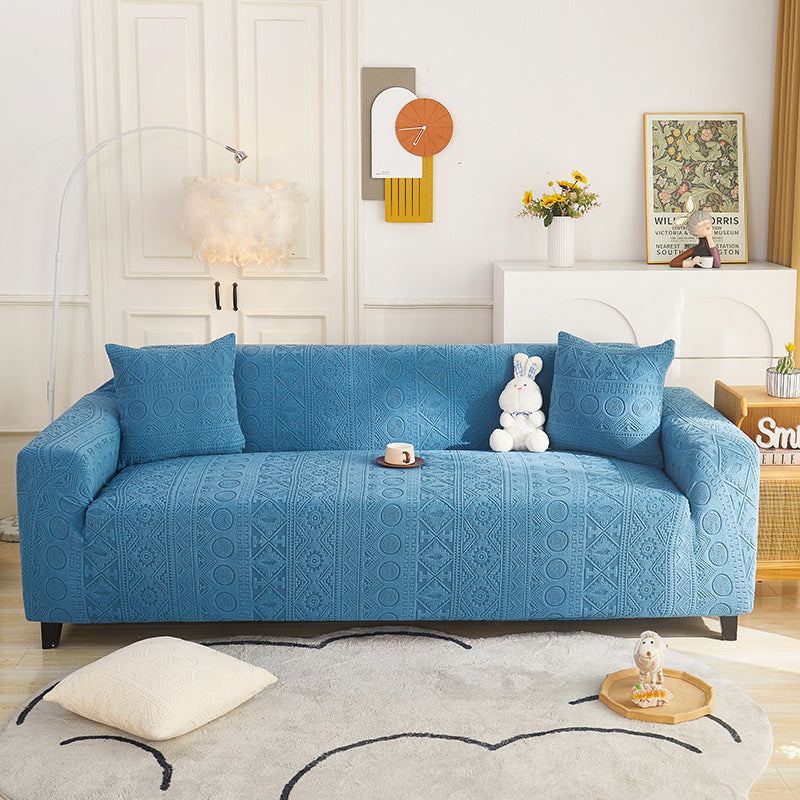 Copertura per divano Bohemien in jacquard elasticizzato, completa e antiscivolo, con fodera per cuscino.