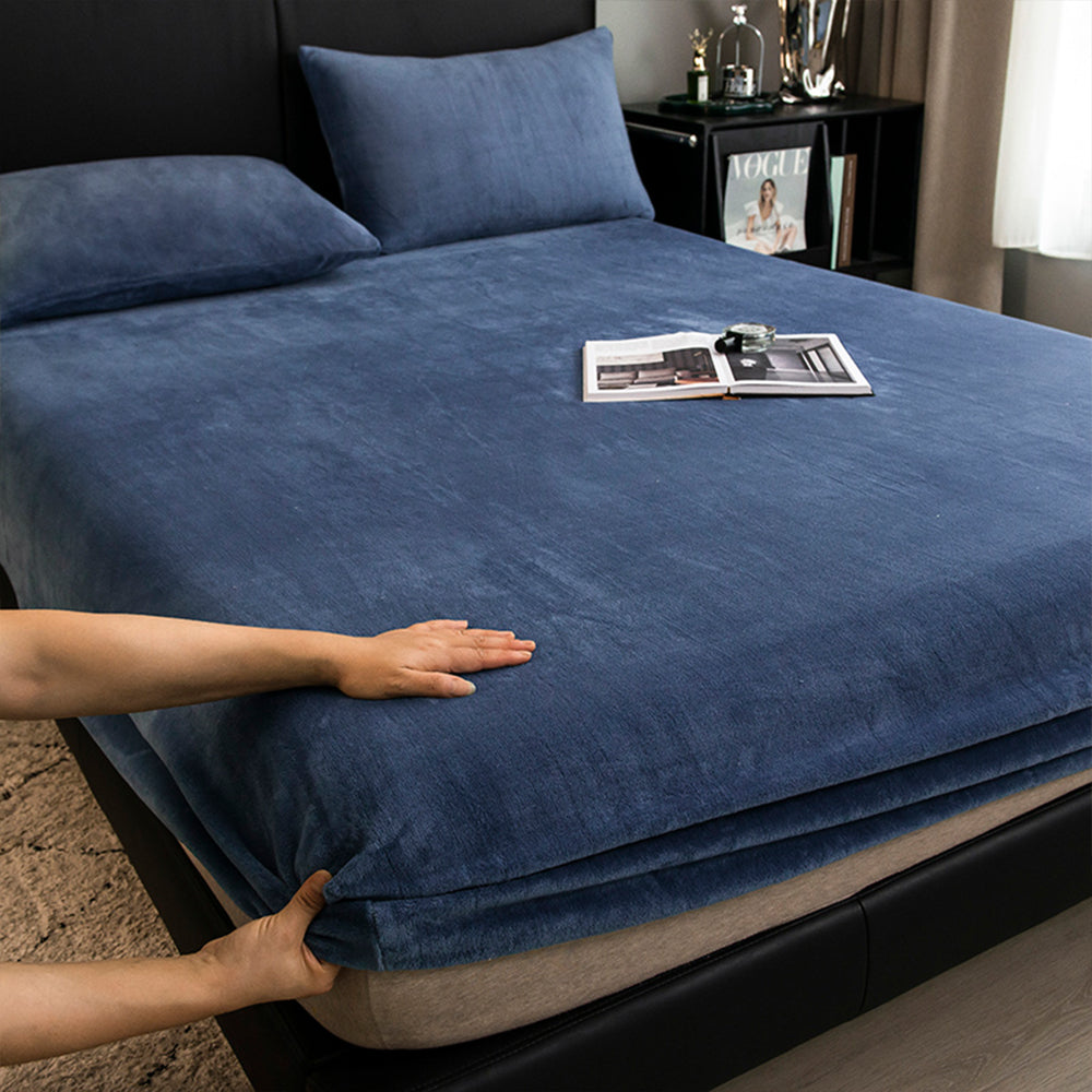 Copertura per materasso in misto cotone di velluto morbido color latte