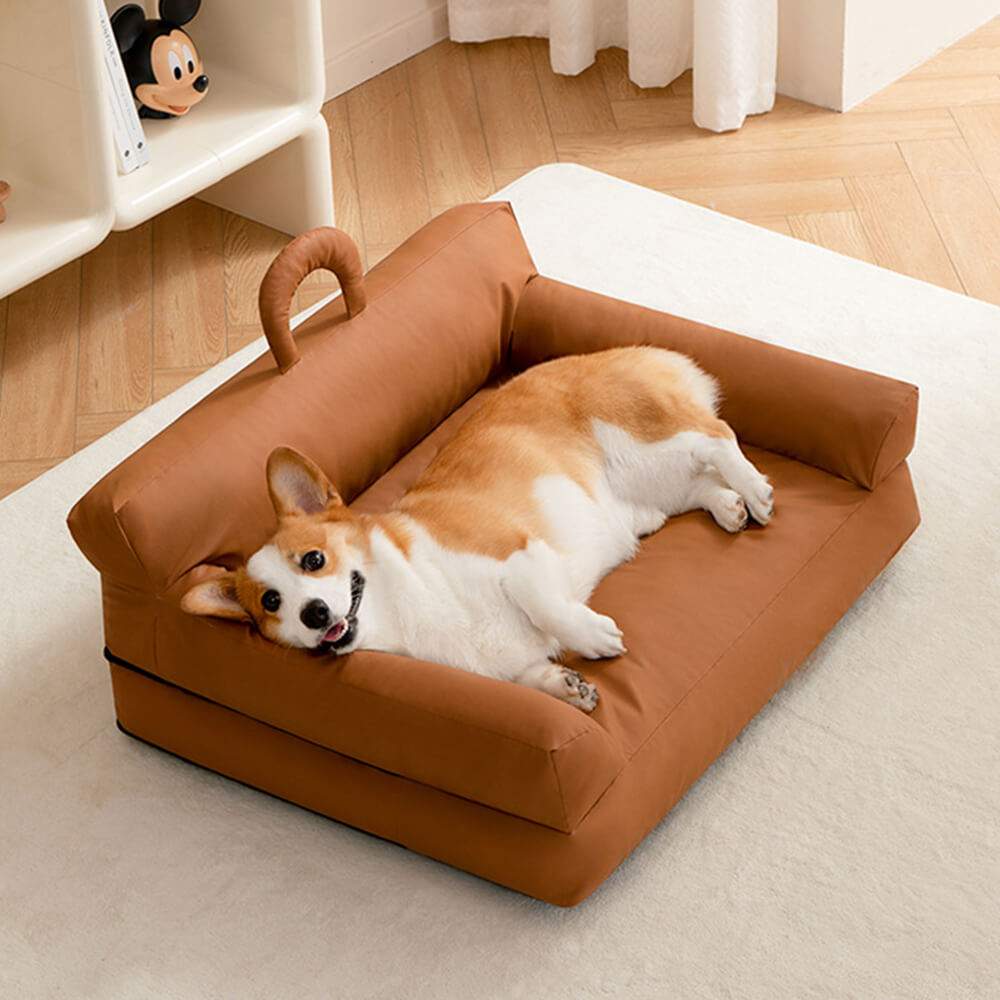 Divano letto per cani e gatti moderno, impermeabile e confortevole con schienale.
