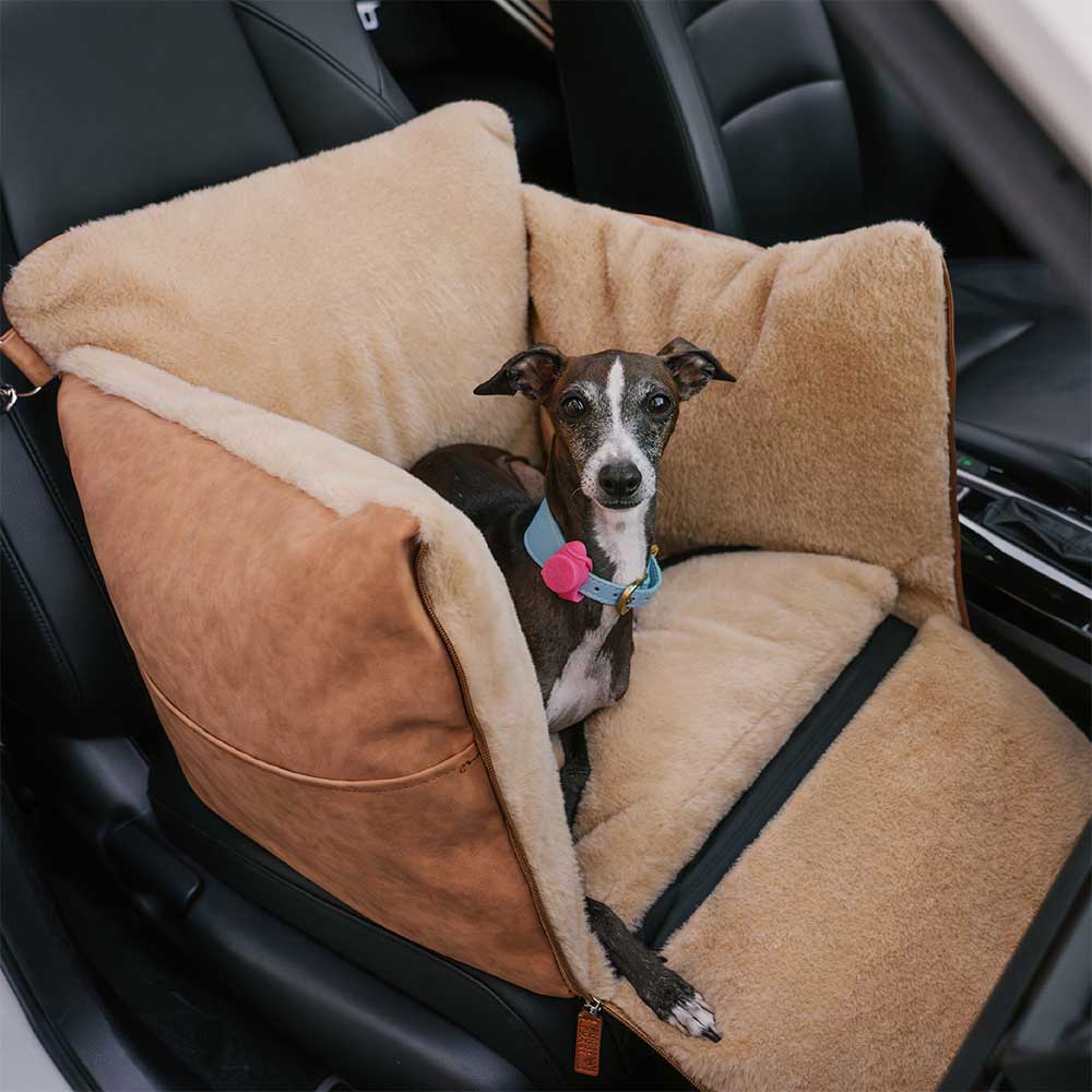 Grande trasportino per cani morbido e caldo, sicuro e antiscivolo - Seggiolino per auto Ride and Rover.