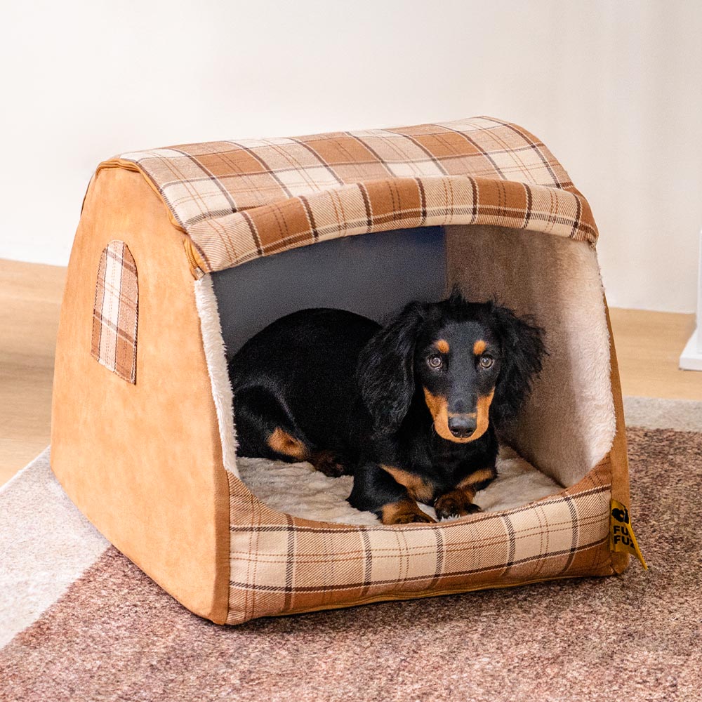 Letto ortopedico per cani in plaid classico - Rifugio in cabinato
