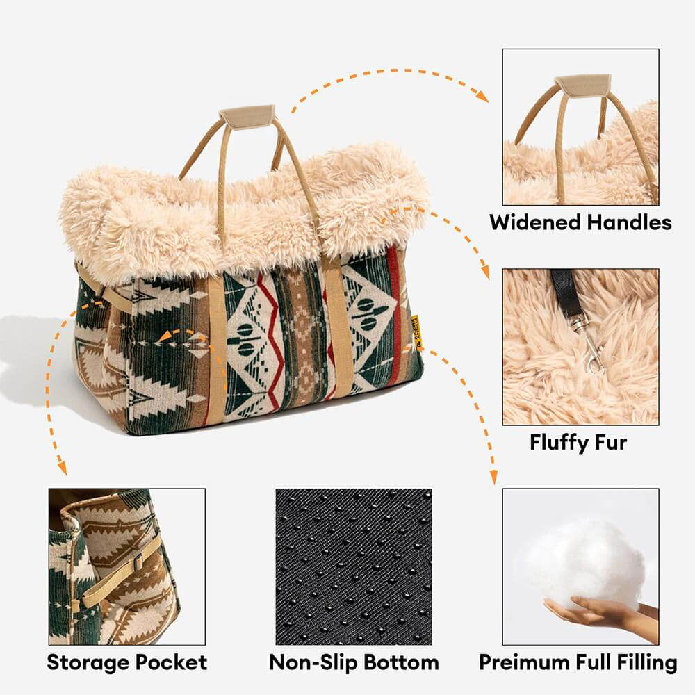 Grande Trasportino Reversibile per Animali Domestici Indie Boho e Sacco a Pelo per Cani - Wondernap
