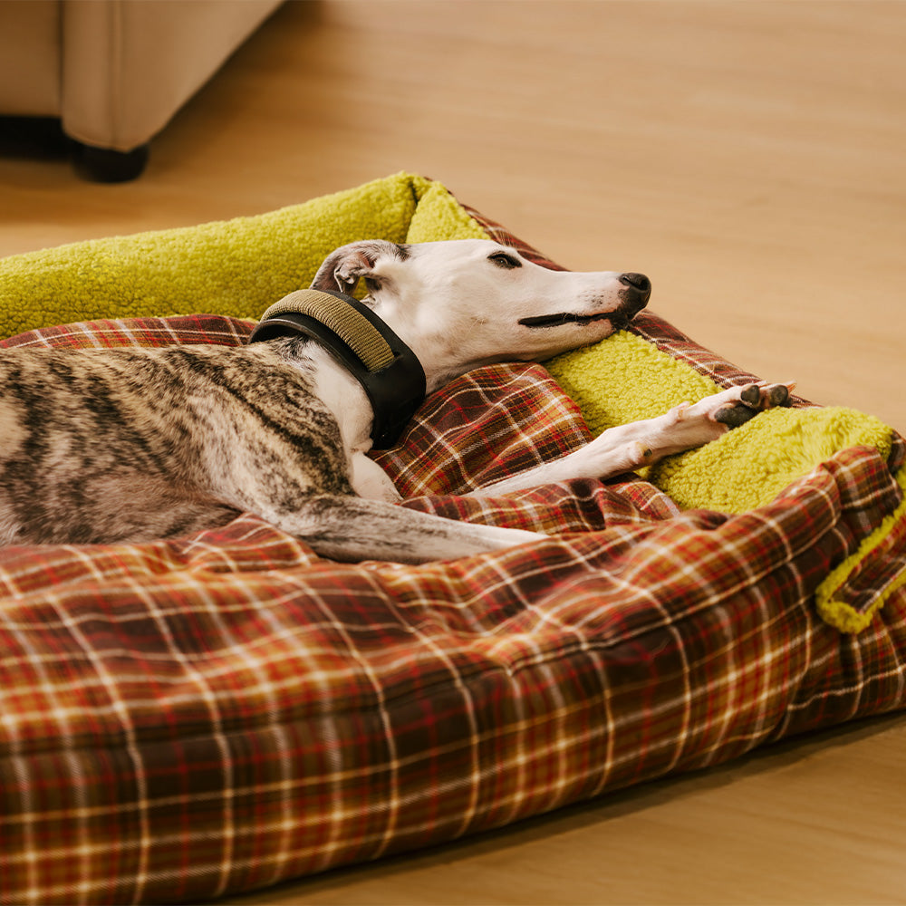 Coperte Piega Vintage Tartano Lavabili di Grande Dimensione per Cani - Avocuddle