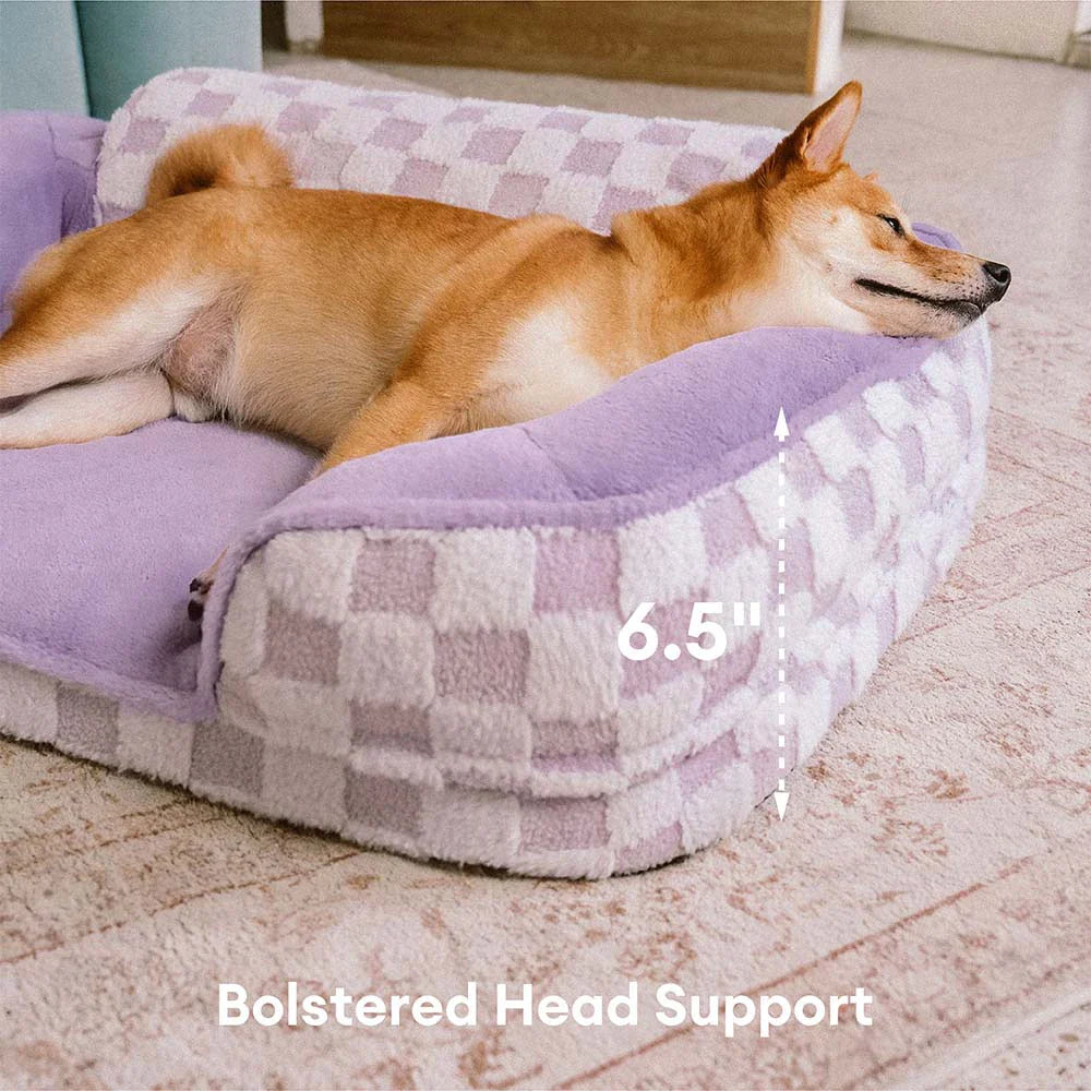 Letto ortopedico per cani con cuscino, a scacchi, fluffy, caldo e lavabile – CloudNooki