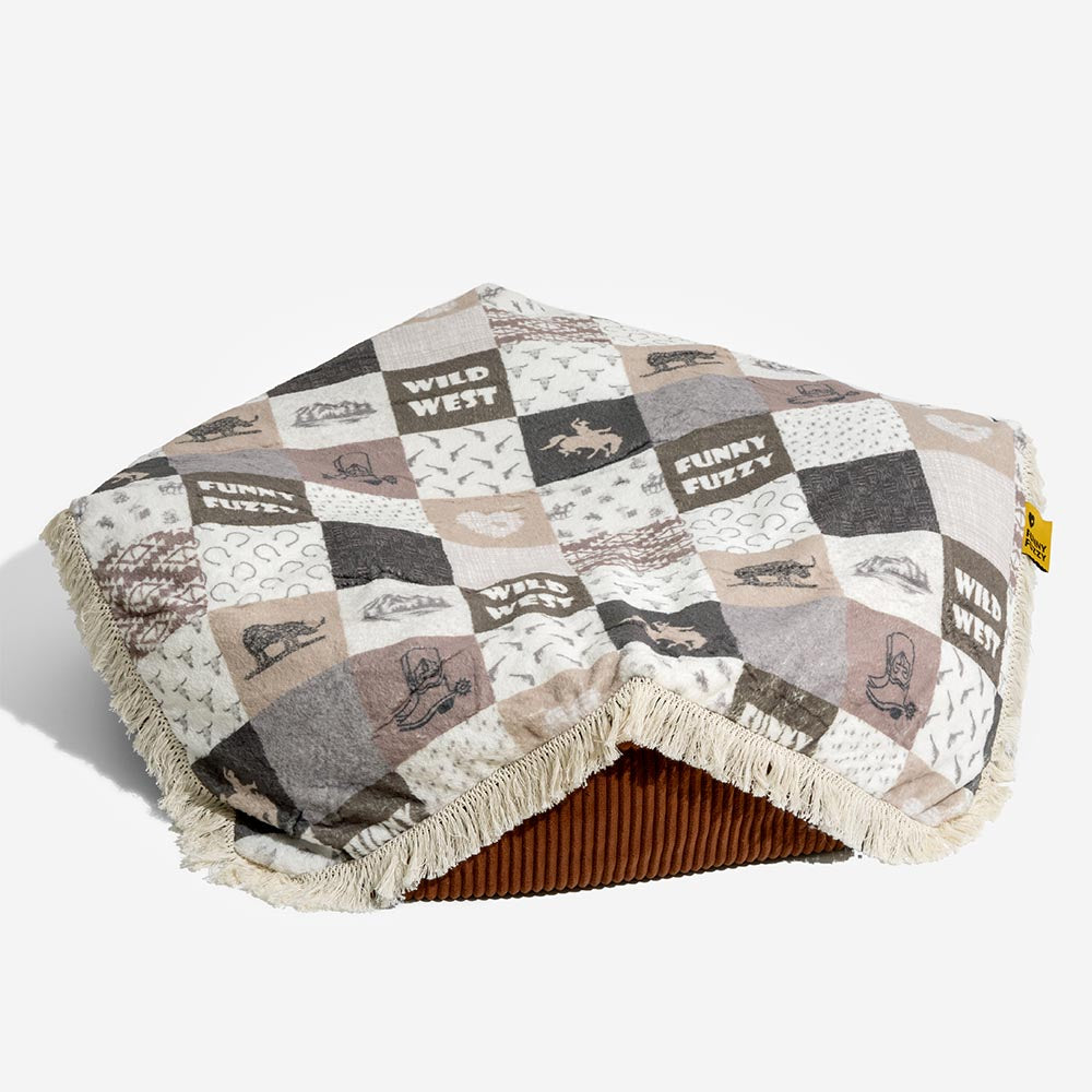Letto per cani rotondo lavabile anti-graffio boho con pon pon - Hunter Night