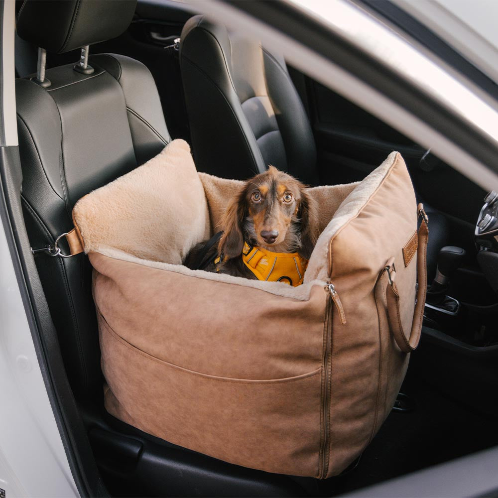 Grande trasportino per cani morbido e caldo, sicuro e antiscivolo - Seggiolino per auto Ride and Rover.
