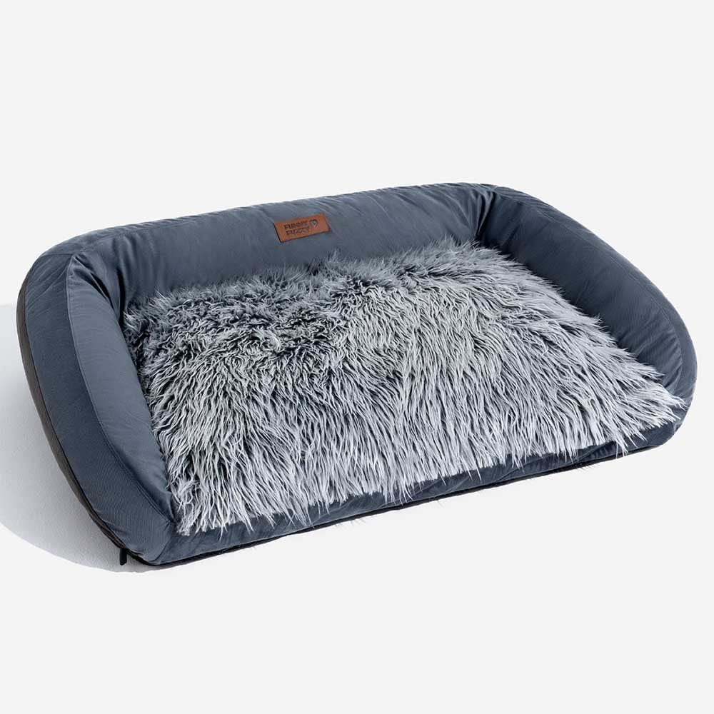 Grande letto per cani tipo divano, lavabile, soffice e accogliente, a forma di cuscino - Denim Cowboy