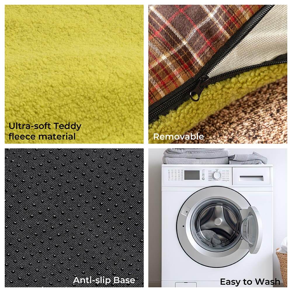 Coperte Piega Vintage Tartano Lavabili di Grande Dimensione per Cani - Avocuddle