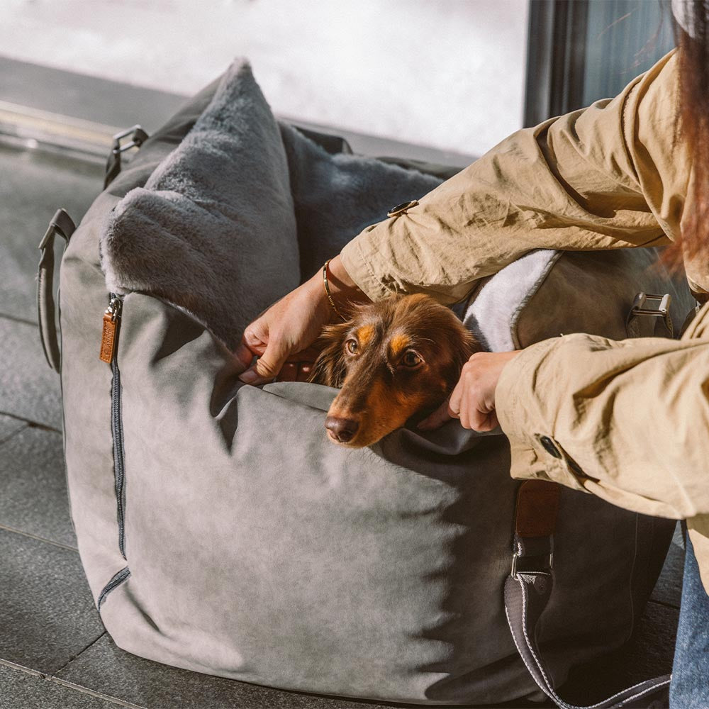 Grande trasportino per cani morbido e caldo, sicuro e antiscivolo - Seggiolino per auto Ride and Rover.