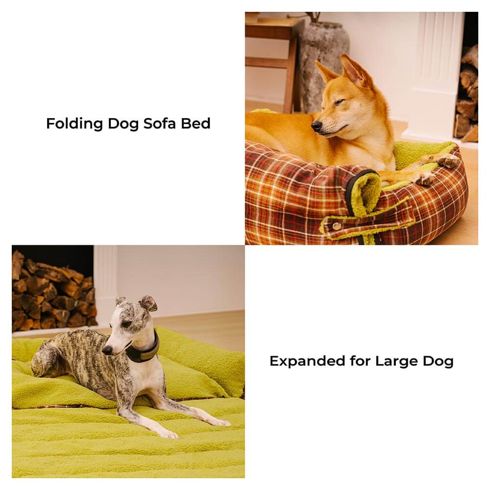 Coperte Piega Vintage Tartano Lavabili di Grande Dimensione per Cani - Avocuddle