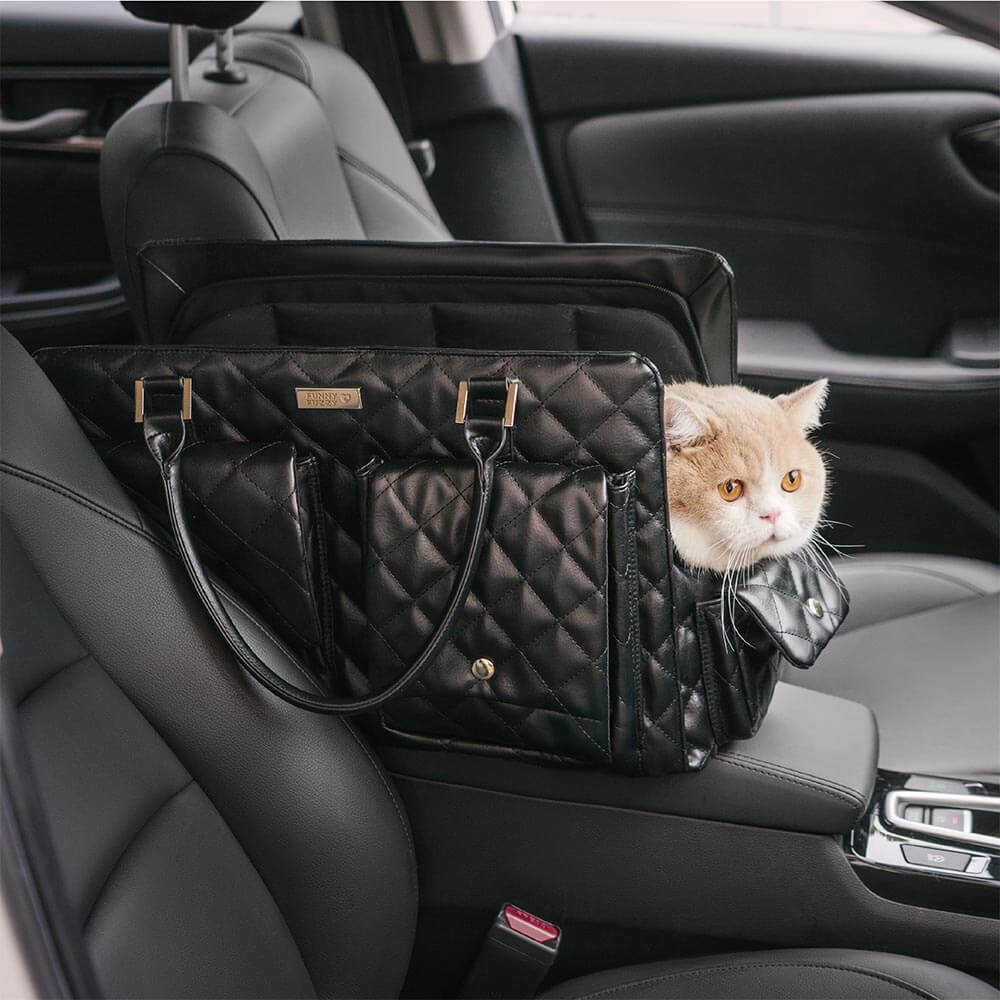 Borsa per gatti da viaggio multi-funzionale e alla moda, grande, condivisa tra umani e gatti - Coda vagabonda
