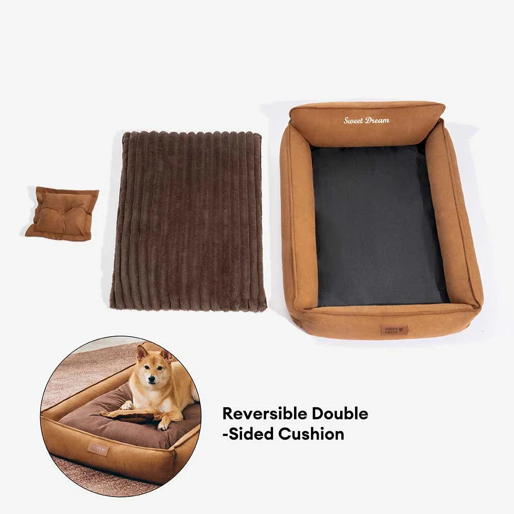 Cuscino per cani lavabile in suede finto retro, doppio lato con cuscino – SweetDream