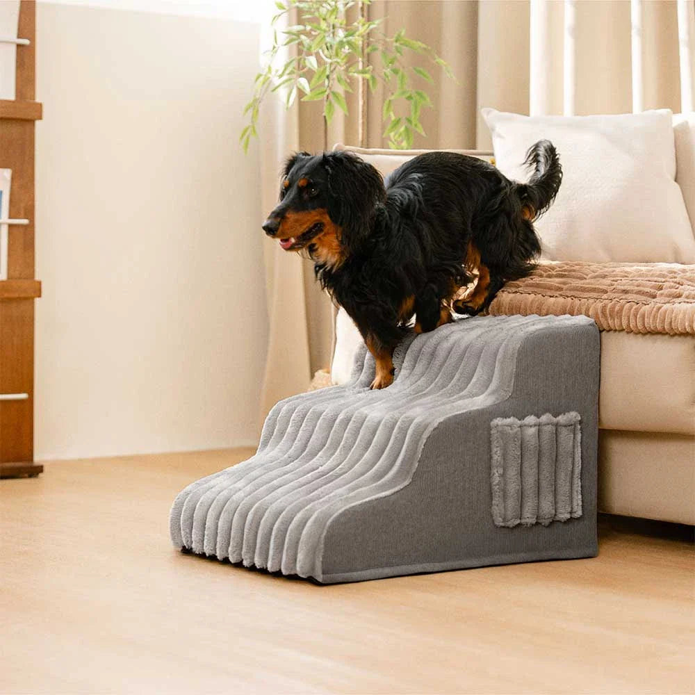 CreamyRamp Scala e Letto per Animali 2-in-1 in Morbido Plush Rimovibile