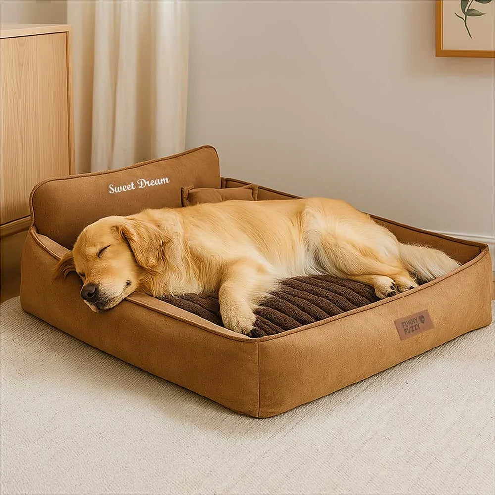 Cuscino per cani lavabile in suede finto retro, doppio lato con cuscino – SweetDream