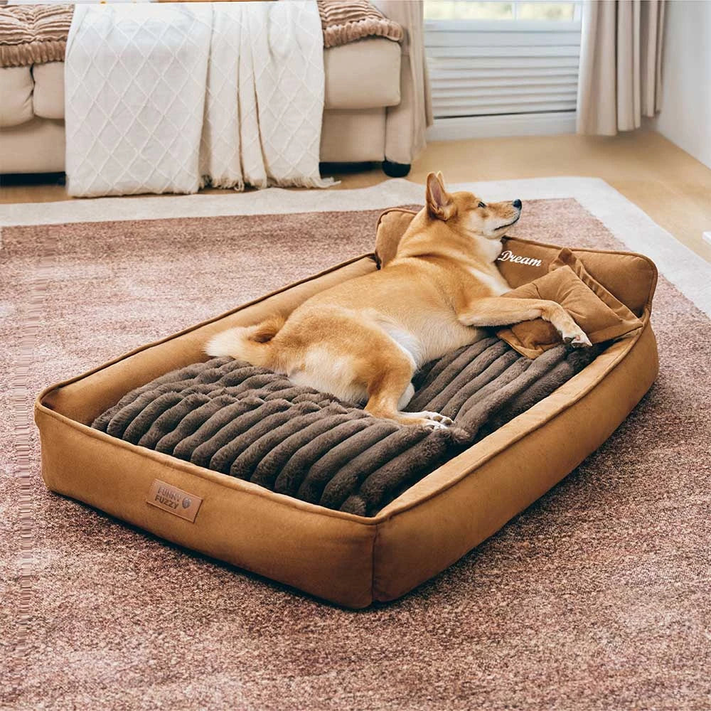Cuscino per cani lavabile in suede finto retro, doppio lato con cuscino – SweetDream