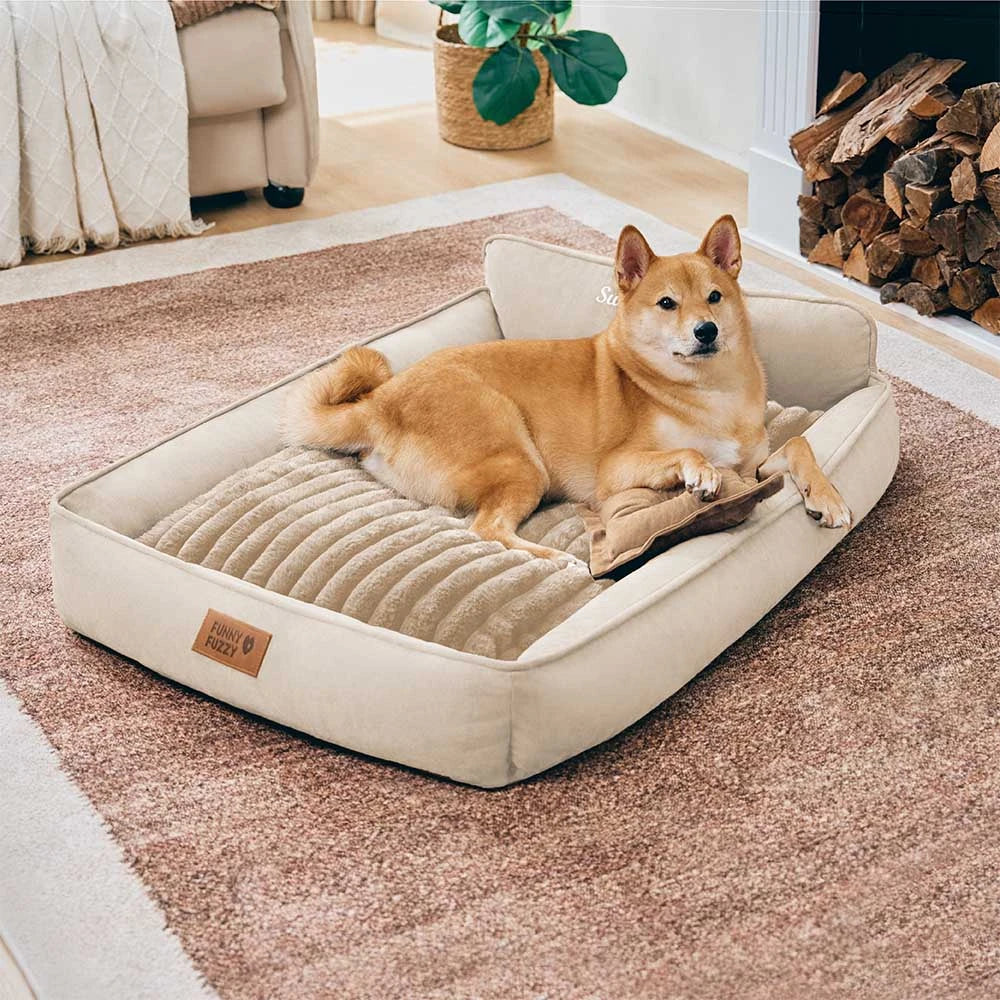 Cuscino per cani lavabile in suede finto retro, doppio lato con cuscino – SweetDream