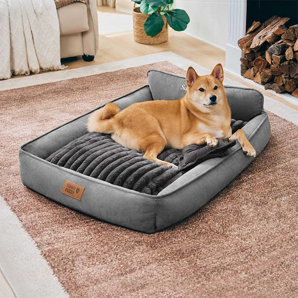 Cuscino per cani lavabile in suede finto retro, doppio lato con cuscino – SweetDream