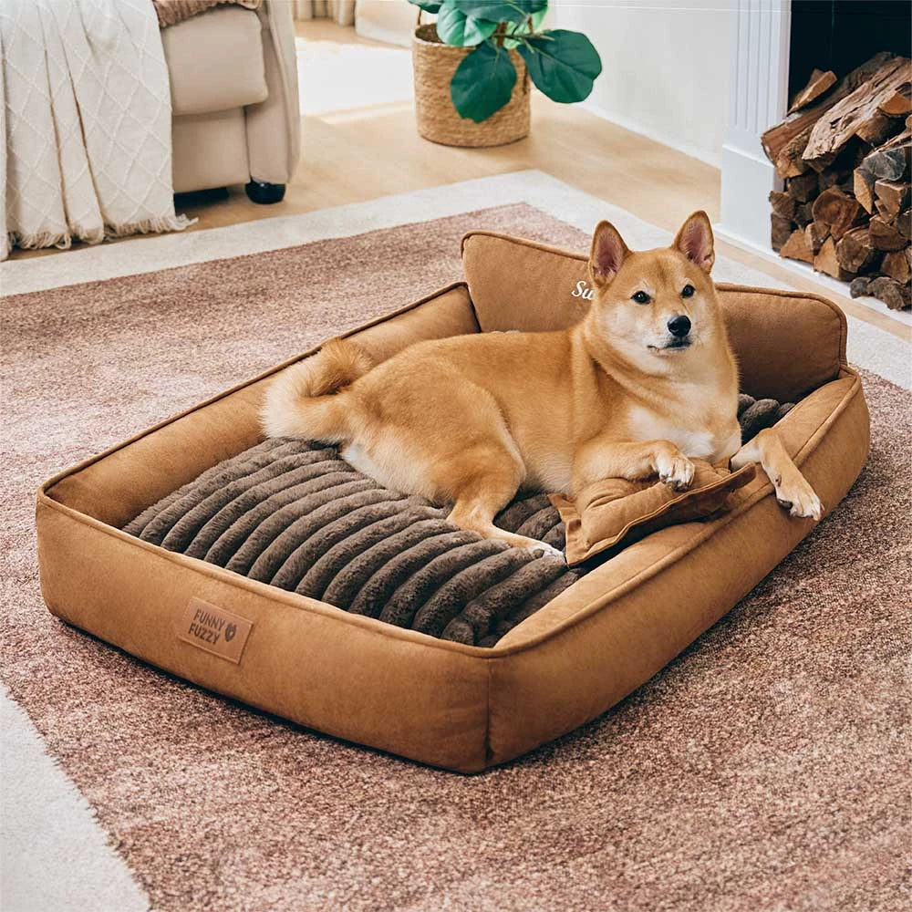 Cuscino per cani lavabile in suede finto retro, doppio lato con cuscino – SweetDream