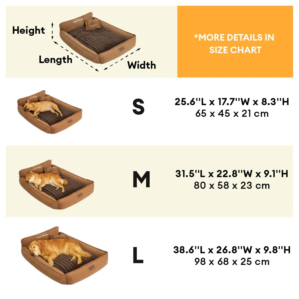 Cuscino per cani lavabile in suede finto retro, doppio lato con cuscino – SweetDream