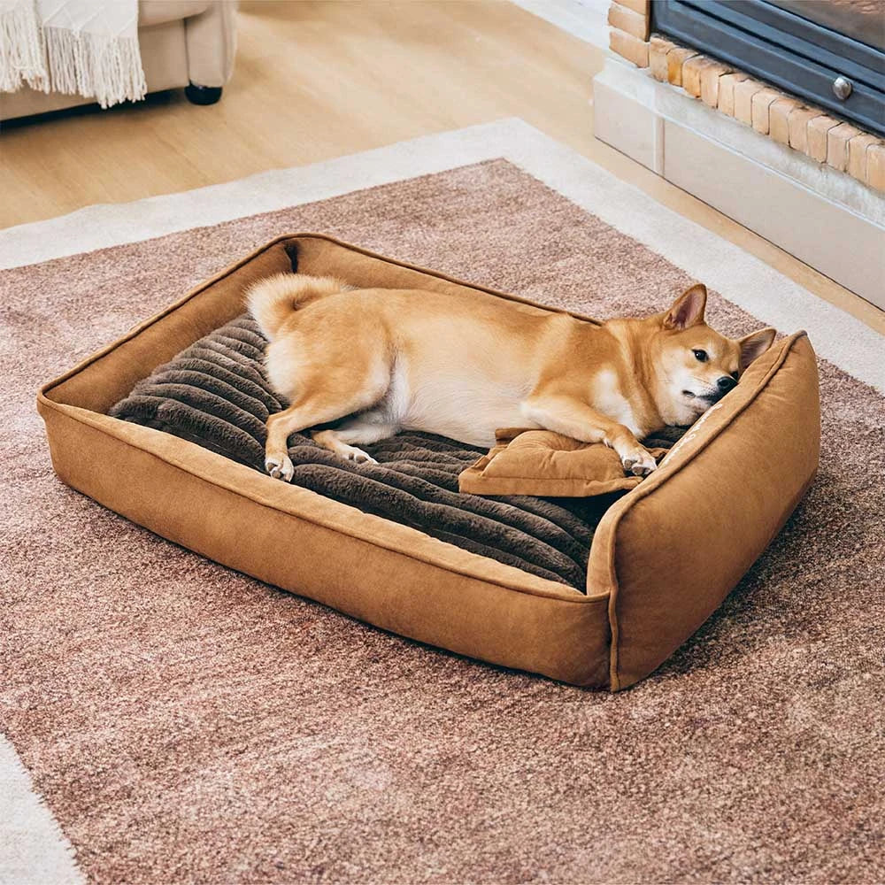 Cuscino per cani lavabile in suede finto retro, doppio lato con cuscino – SweetDream
