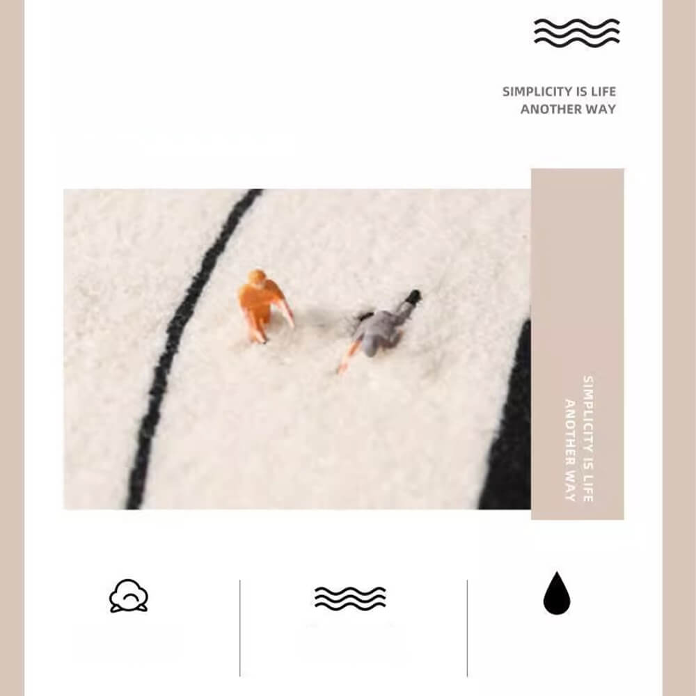 Tappeto domestico in stile moderno semplice a trama lineare effetto cashmere.