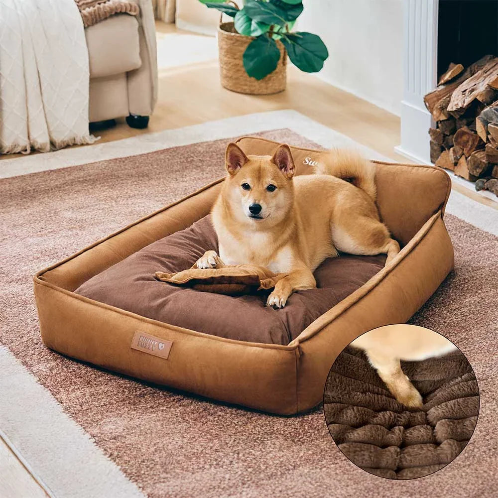 Cuscino per cani lavabile in suede finto retro, doppio lato con cuscino – SweetDream
