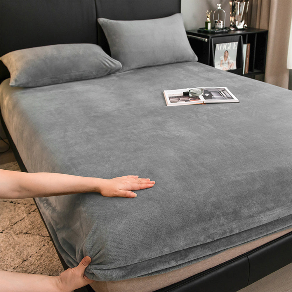 Copertura per materasso in misto cotone di velluto morbido color latte