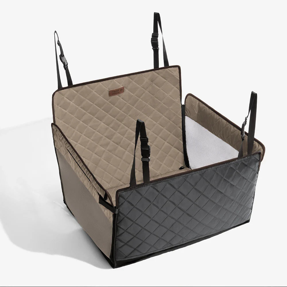 Copertura per sedile da auto per cani in finta pelle premium resistente all'acqua - RideProtector