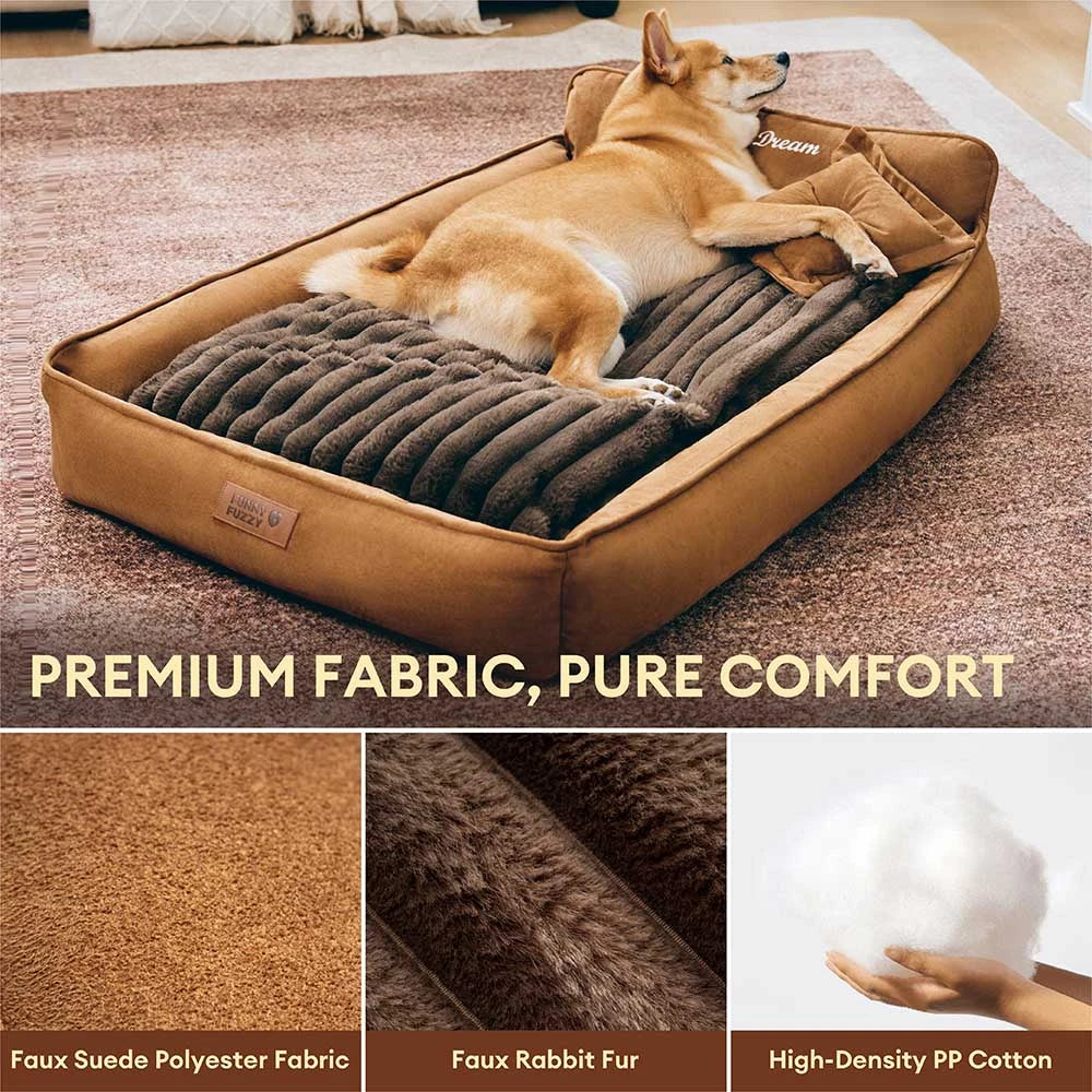 Cuscino per cani lavabile in suede finto retro, doppio lato con cuscino – SweetDream