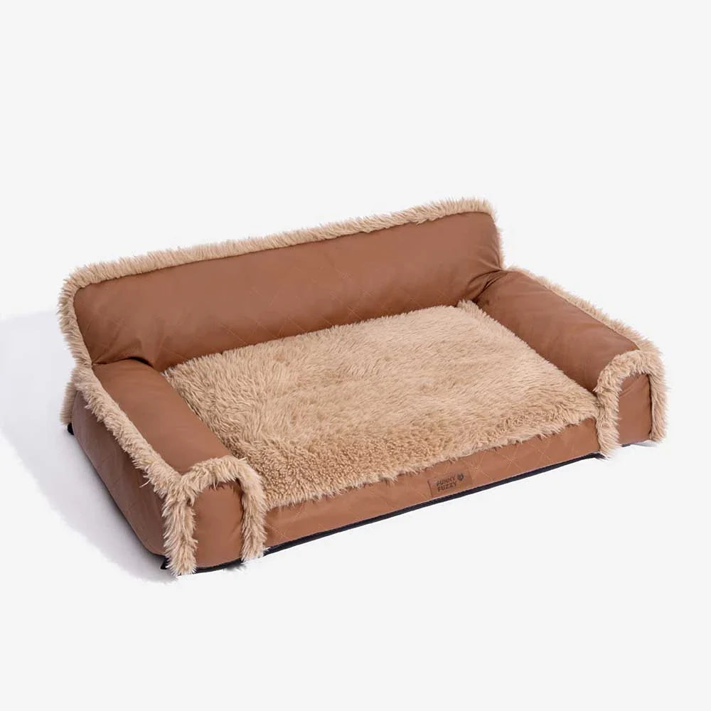 Letto ortopedico per cani in ecopelle di lusso e morbido, con spugna rimovibile - WarmRest