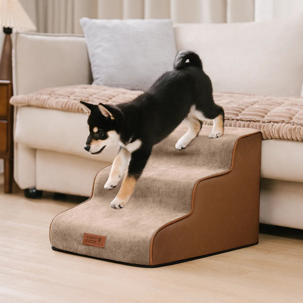 Scala per animali domestici removibile in spugna ad alta densità in similpelle - LuxeStep