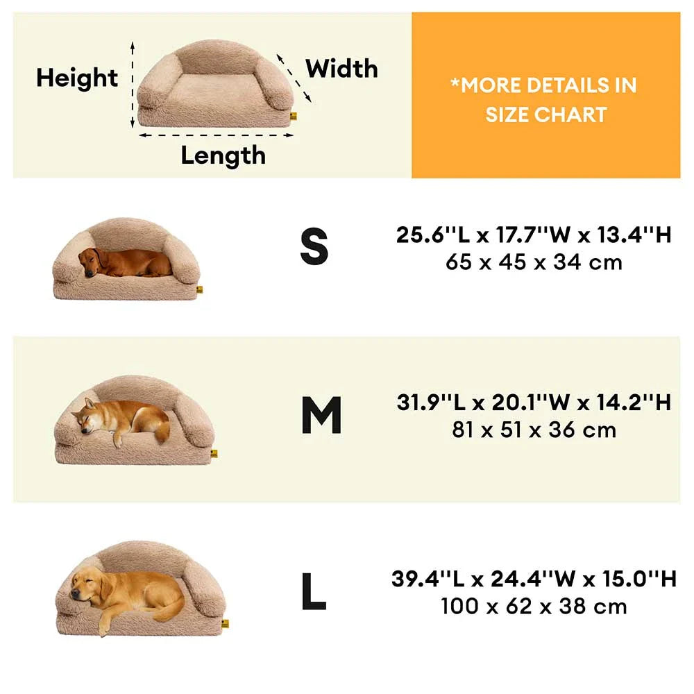Divano Letto Ortodontico per Cani in Spugna Rimovibile e Caldo - FluffyHaven
