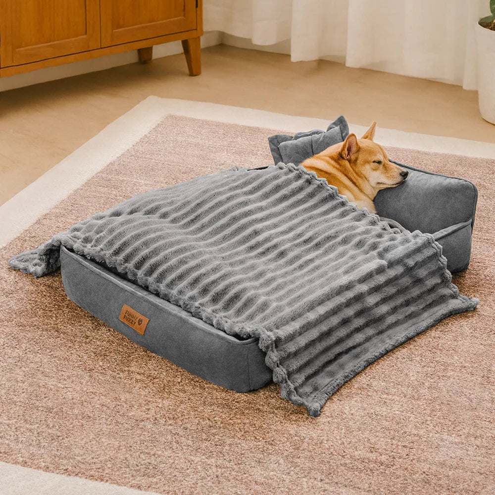 Cuscino per cani lavabile in suede finto retro, doppio lato con cuscino – SweetDream