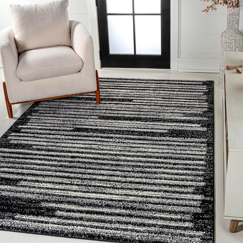 Tappeto domestico in stile moderno semplice a trama lineare effetto cashmere.