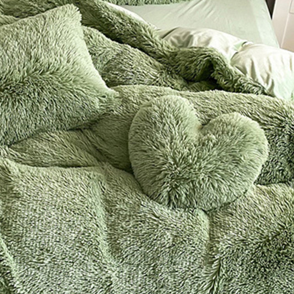 Set di lenzuola di lusso romantico in peluche spesso e caldo