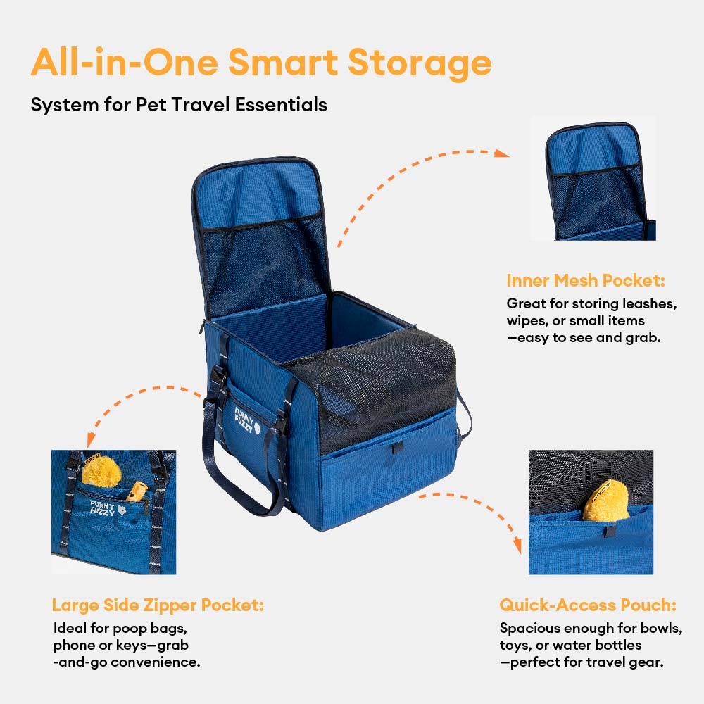 Seggiolino Auto Booster per Cani Sicuro Impermeabile e Trasportino per Animali - Gympet