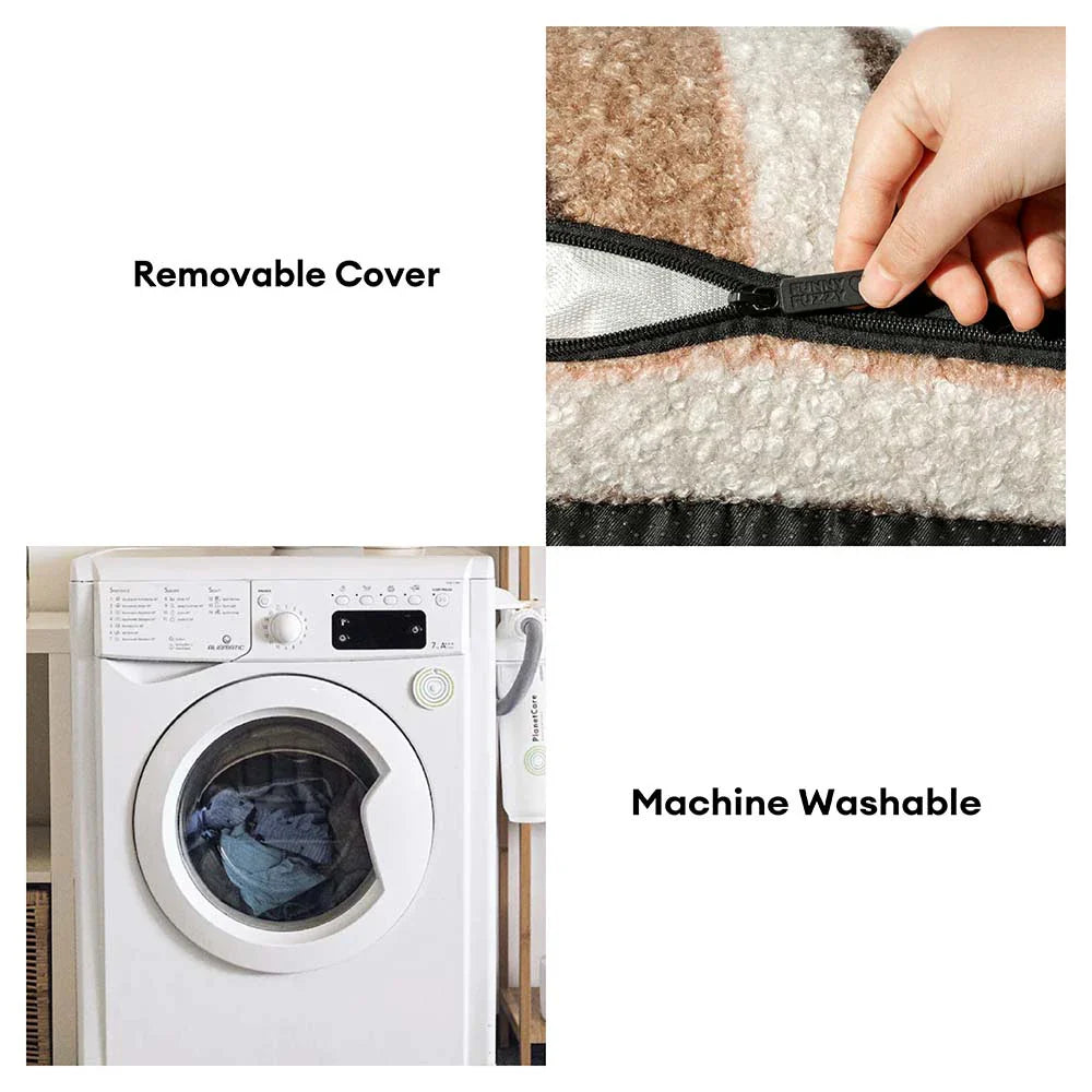 Letto per cani e gatti pieghevole lavabile in morbido tessuto caldo a strisce - MochaSnug