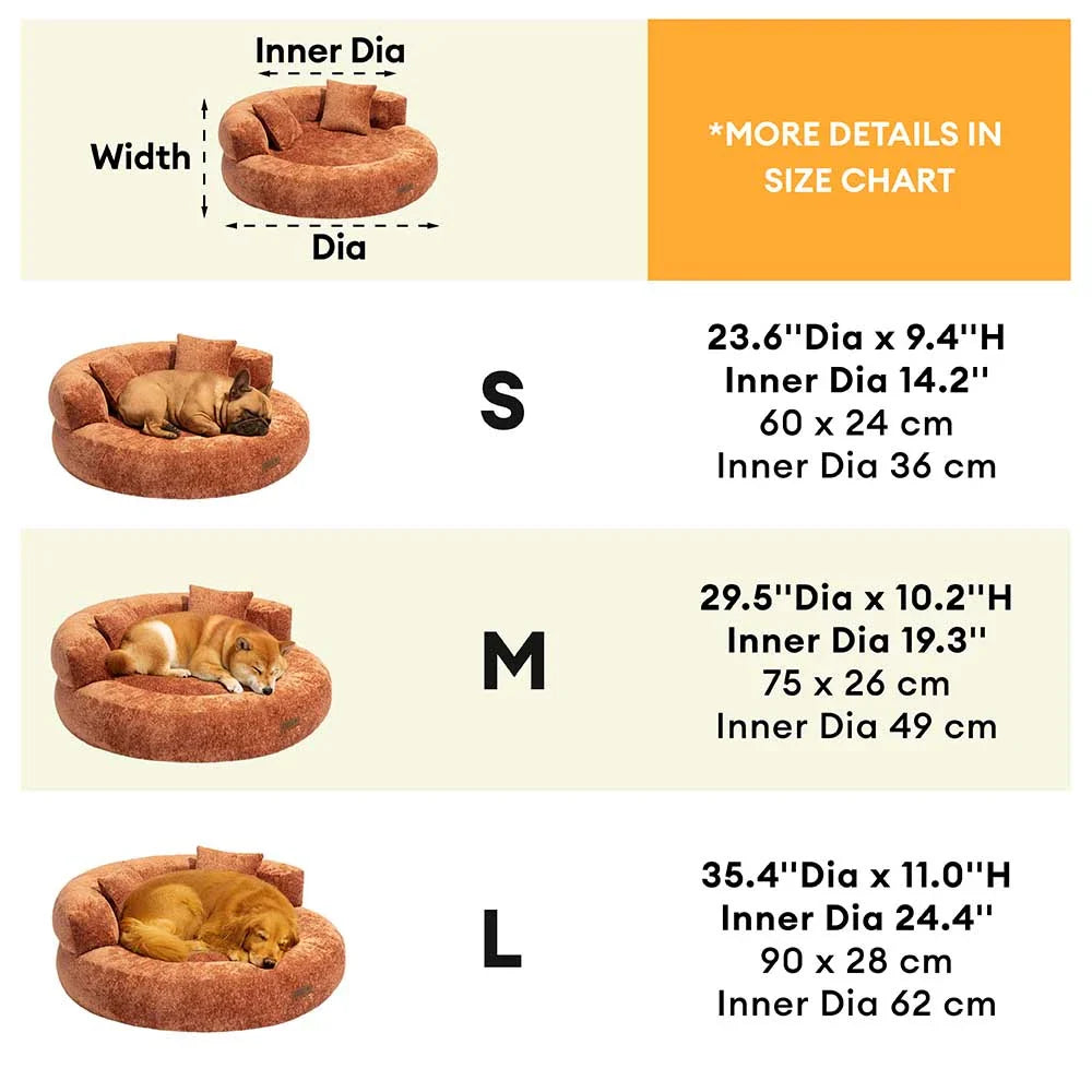 DreamNest – Letto ortopedico a ciambella in velluto con diamanti