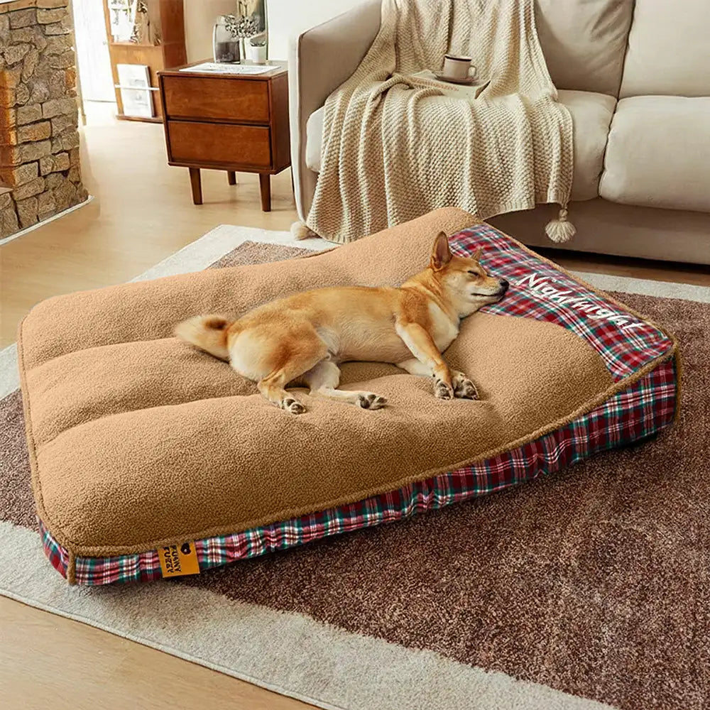 Letto per cani rettangolare extra large lavabile in tessuto teddy fluffy - Buonanotte
