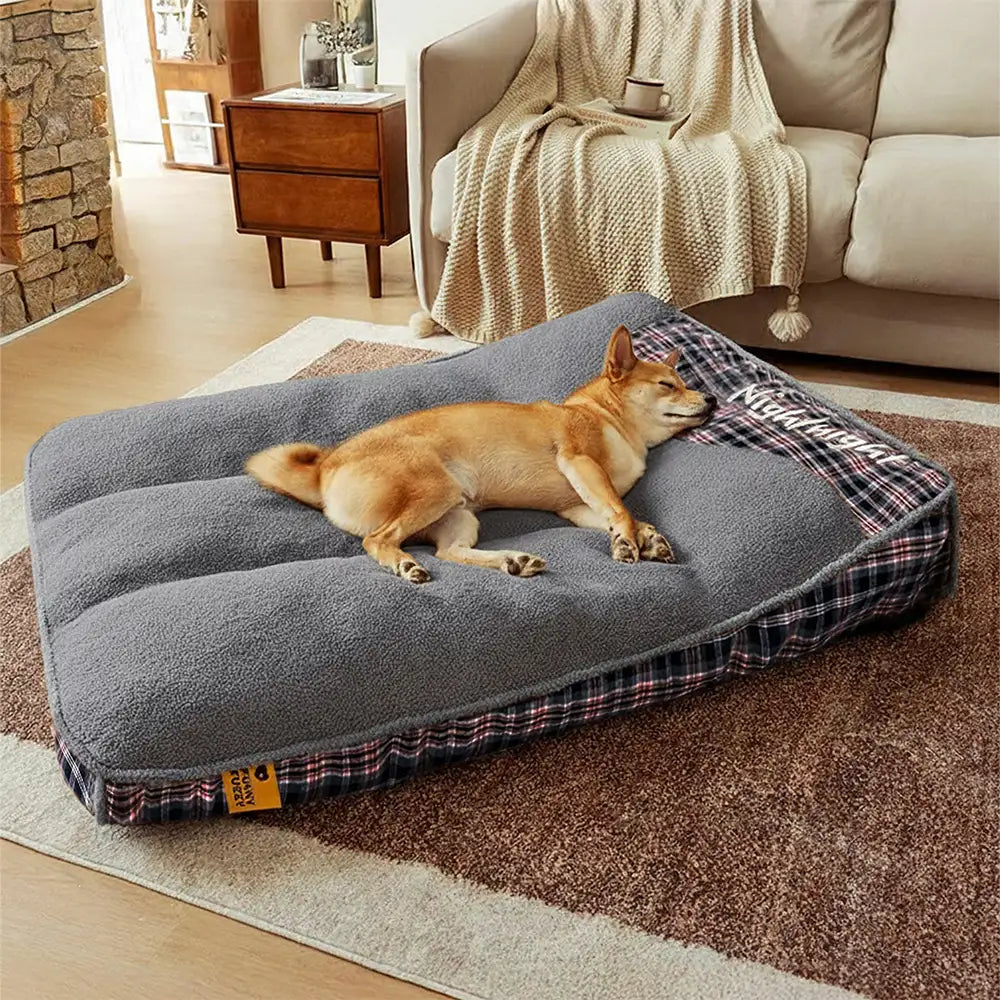 Letto per cani rettangolare extra large lavabile in tessuto teddy fluffy - Buonanotte