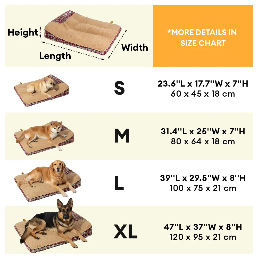 Letto per cani rettangolare extra large lavabile in tessuto teddy fluffy - Buonanotte