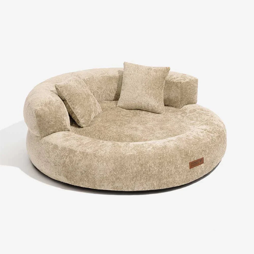 DreamNest – Letto ortopedico a ciambella in velluto con diamanti