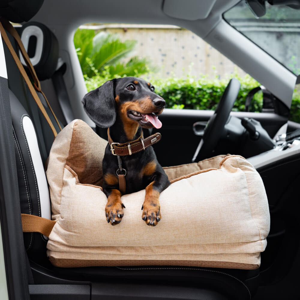 Letto da Auto per Cani Impermeabile e Sicuro - Caffè Chiaro