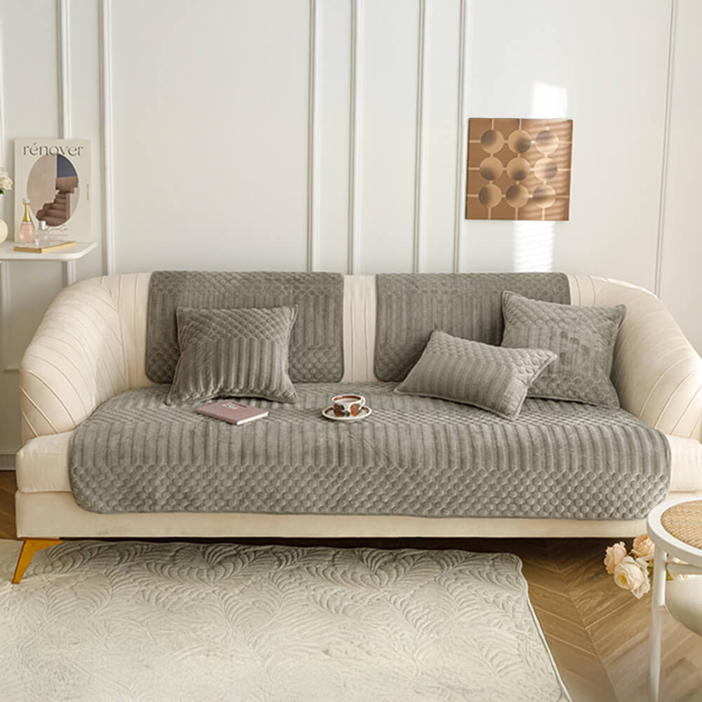 Copertura per divano calda in peluche vintage antiscivolo